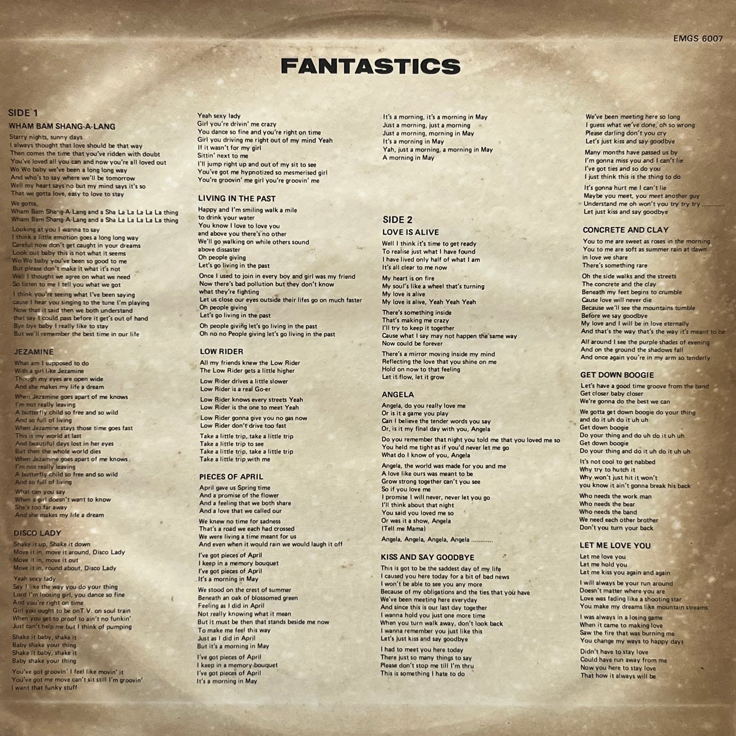Fantastics - Five Flags Records