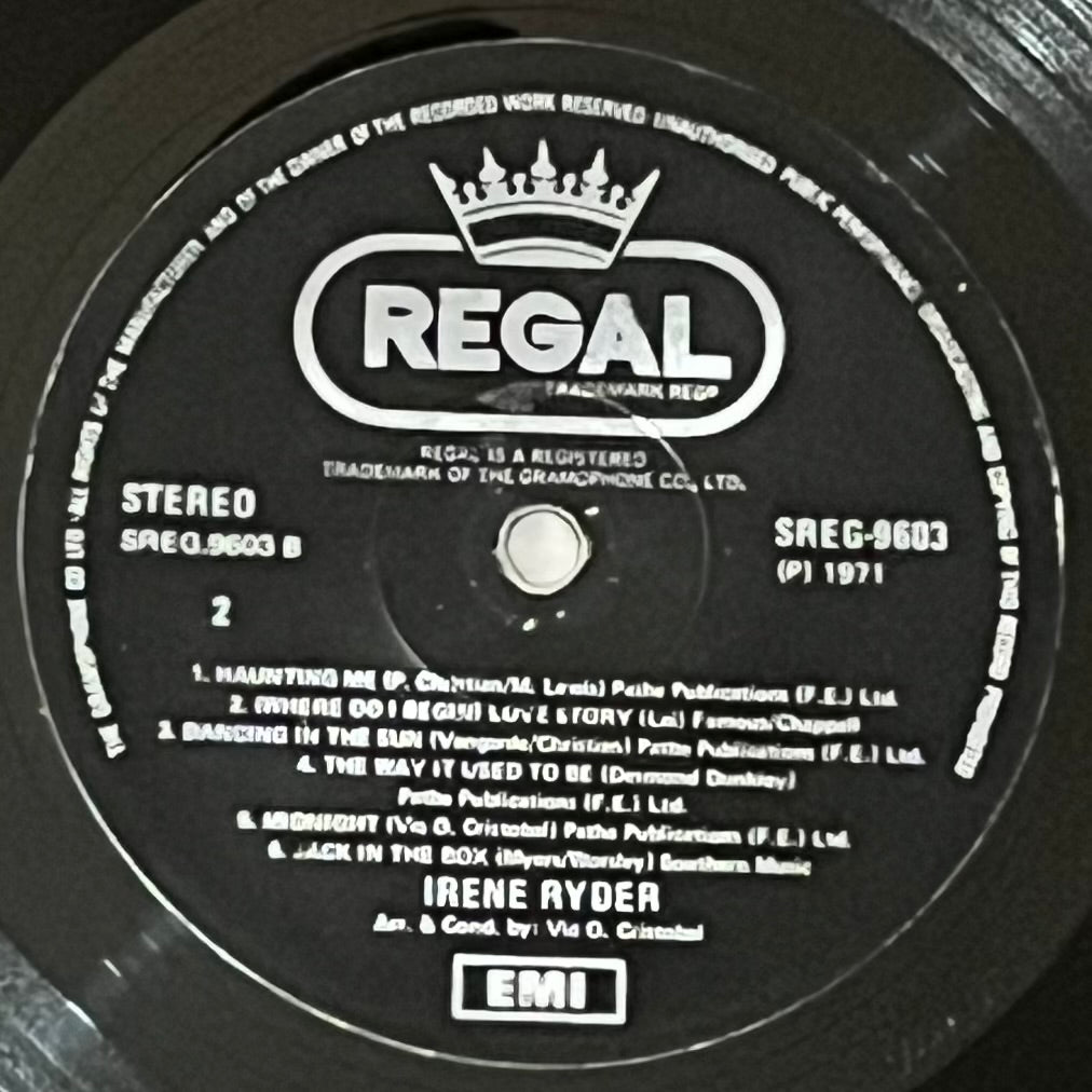 Irene Ryder - Five Flags Records