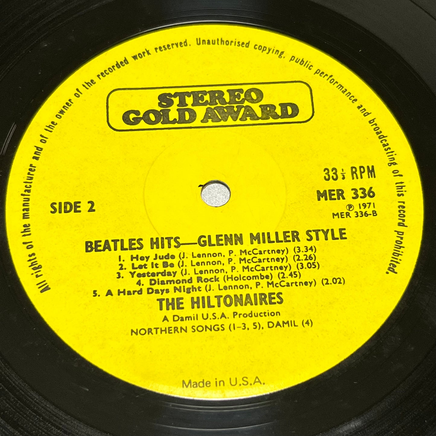 The Hiltonaires – Dance To Beatles Hits In The Glenn Miller Sound - Five Flags Records