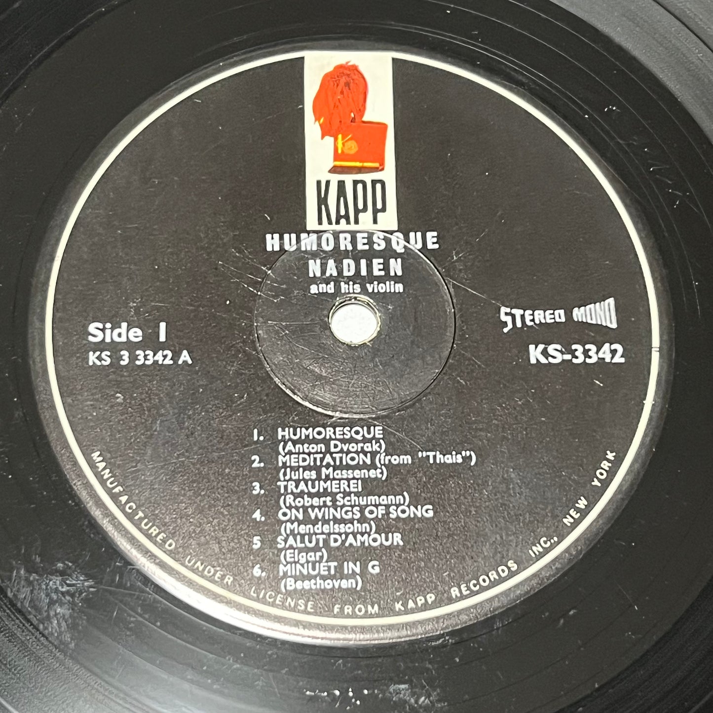 David Nadien And His Violin - Humoresque - Five Flags Records