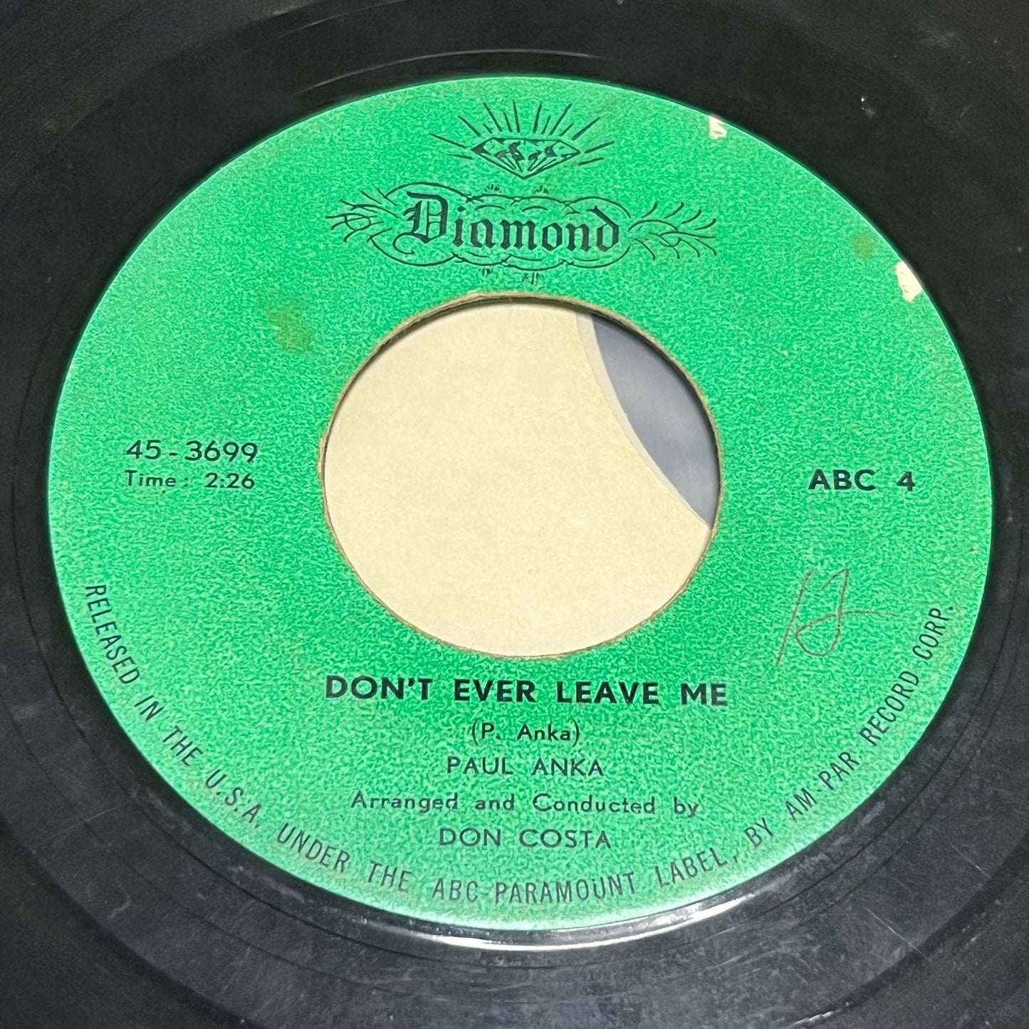 Paul Anka - Put Your Head On My Shoulder / Don't Ever Leave Me - Five Flags Records
