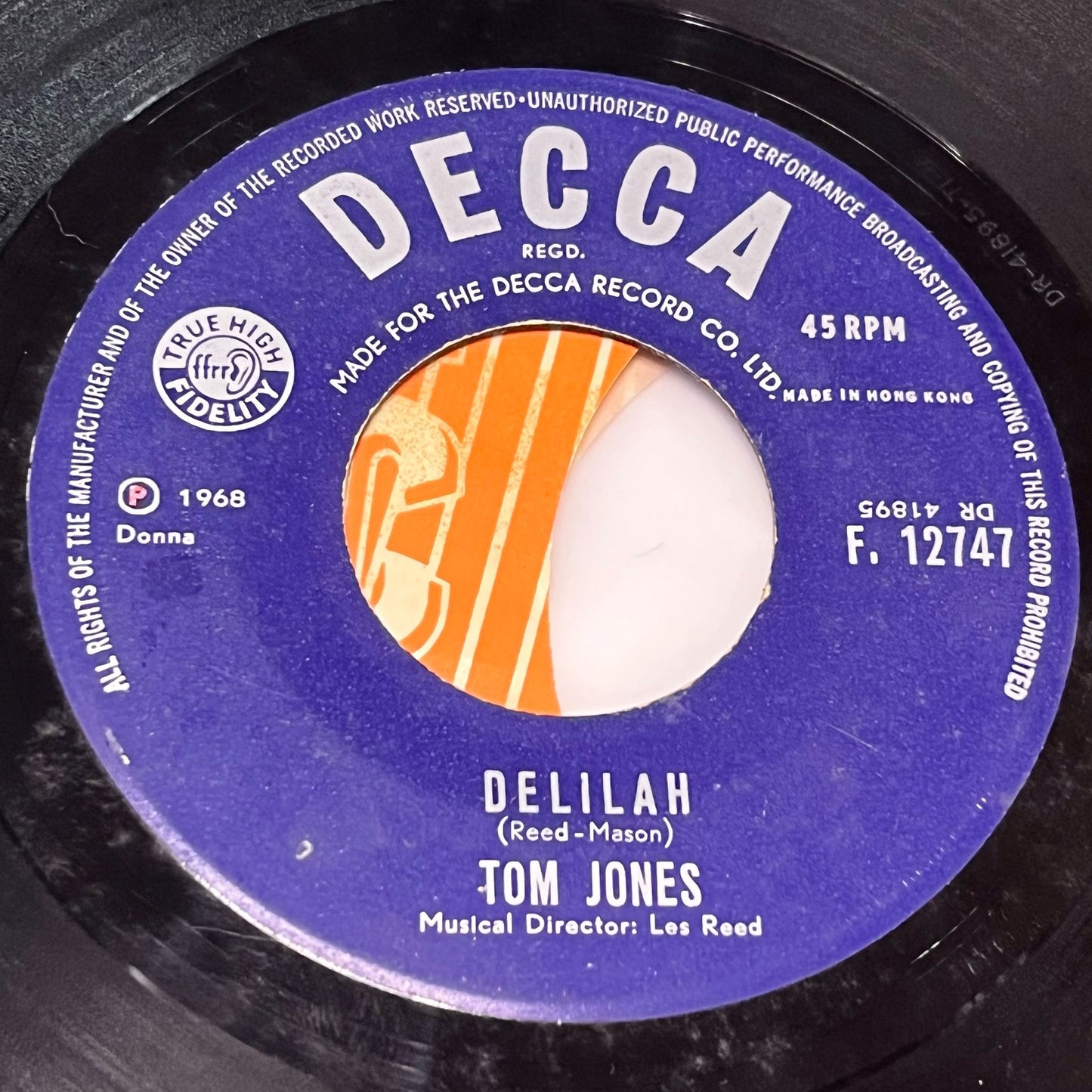 Tom Jones - Smile / Delilah - Five Flags Records