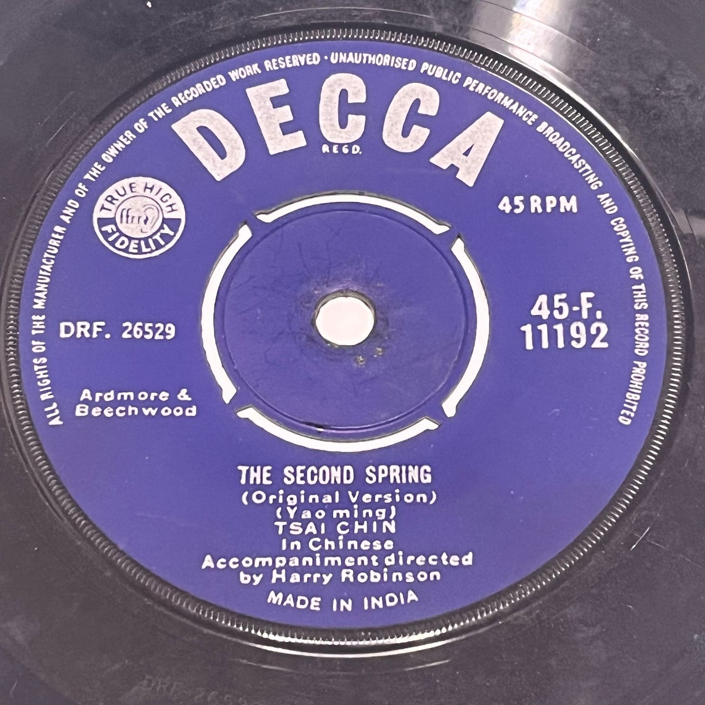 Tsai Chin - The Ding Dong Song / The Second Spring - Five Flags Records