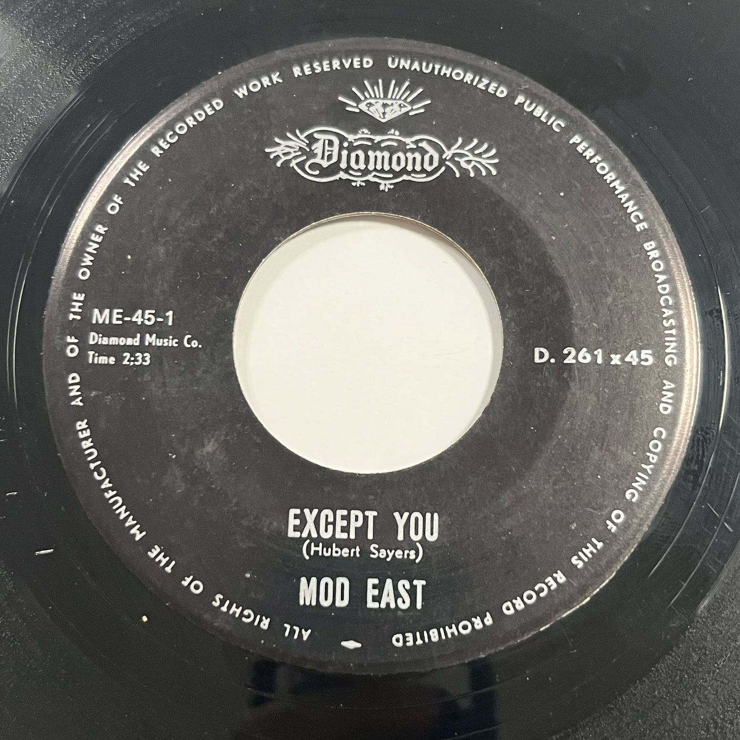 Mod East - Except You / No One Can Love You (The Way I Do) - Five Flags Records