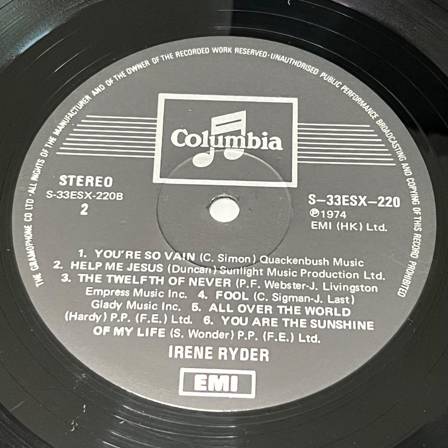 Irene Ryder - Solitaire - Five Flags Records