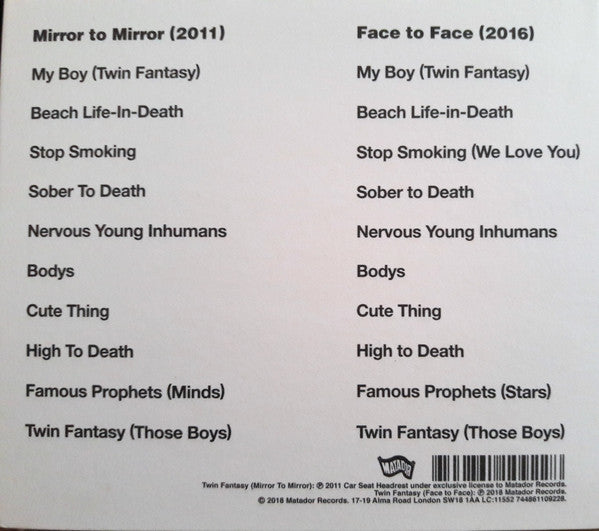 Car Seat Headrest : Twin Fantasy (2xCD, Album)