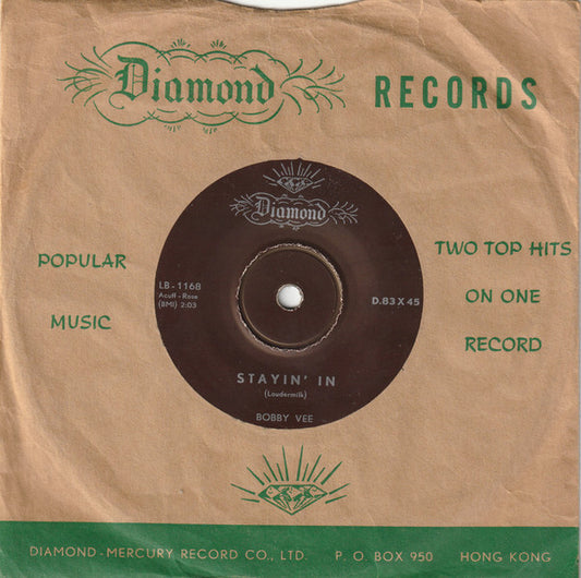 Bobby Vee : Stayin' In / More Than I Can Say (7", Single)
