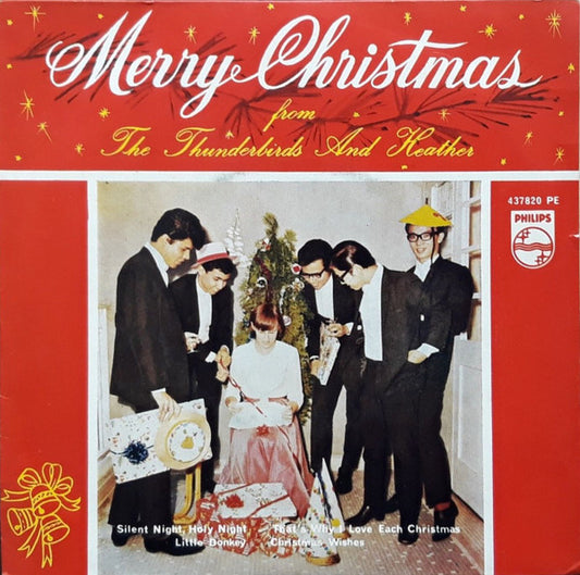 The Thunderbirds (6) And Heather Batchen : Merry Christmas (7", EP, Mono)