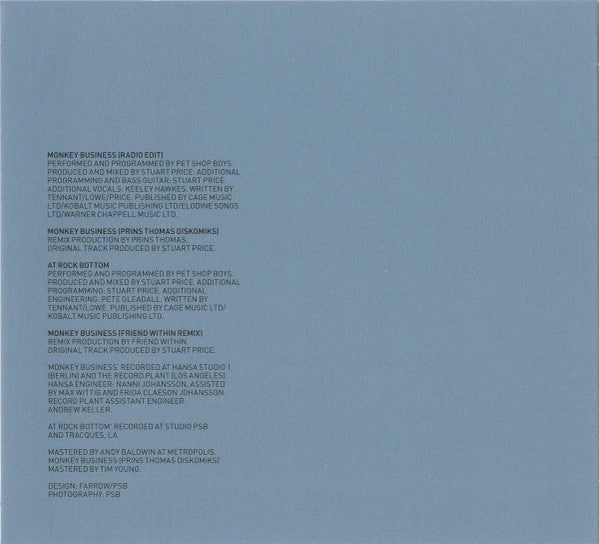 Pet Shop Boys : Monkey Business (CD, Single)