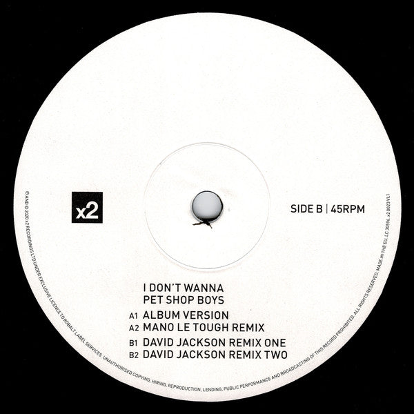 Pet Shop Boys : I Don't Wanna (12", Single)