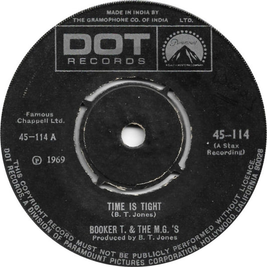 Booker T & The MG's : Time Is Tight / Hang 'Em High (7", Single, 4 P)
