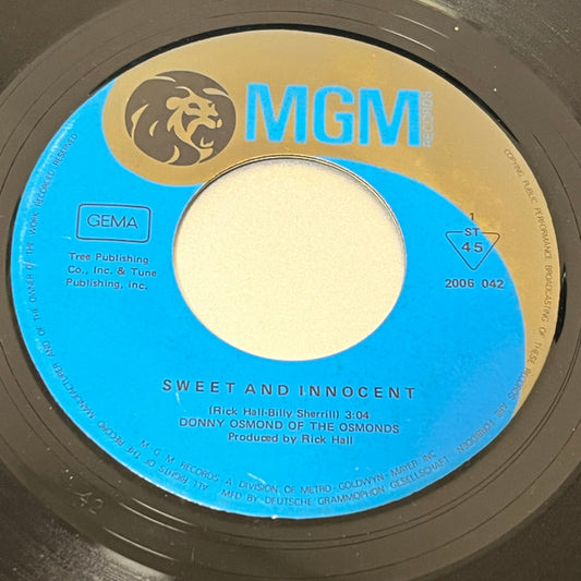 Donny Osmond : Sweet And Innocent (7", Single)