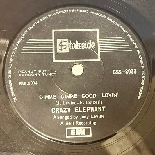 Crazy Elephant : Gimme Gimme Good Lovin' / Dark Part Of My Mind (7", Single)