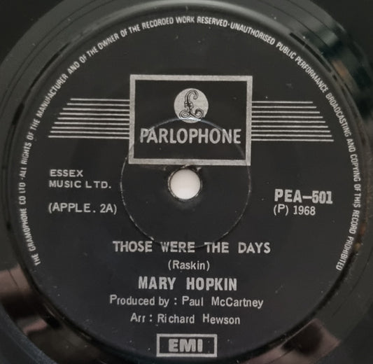 Mary Hopkin : Those Were The Days (7", Single)