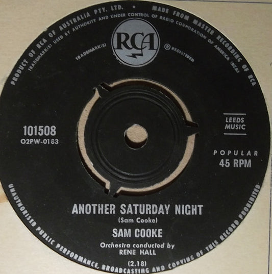 Sam Cooke : Another Saturday Night (7", Single, Mono)