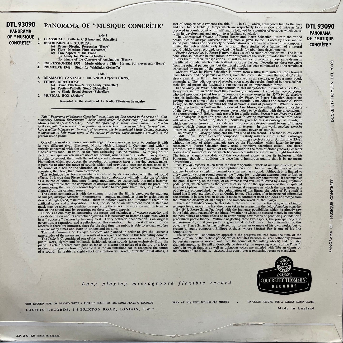 Henry, Schaeffer And Arthuys - Panorama Of Musique Concrete - Five Flags Records