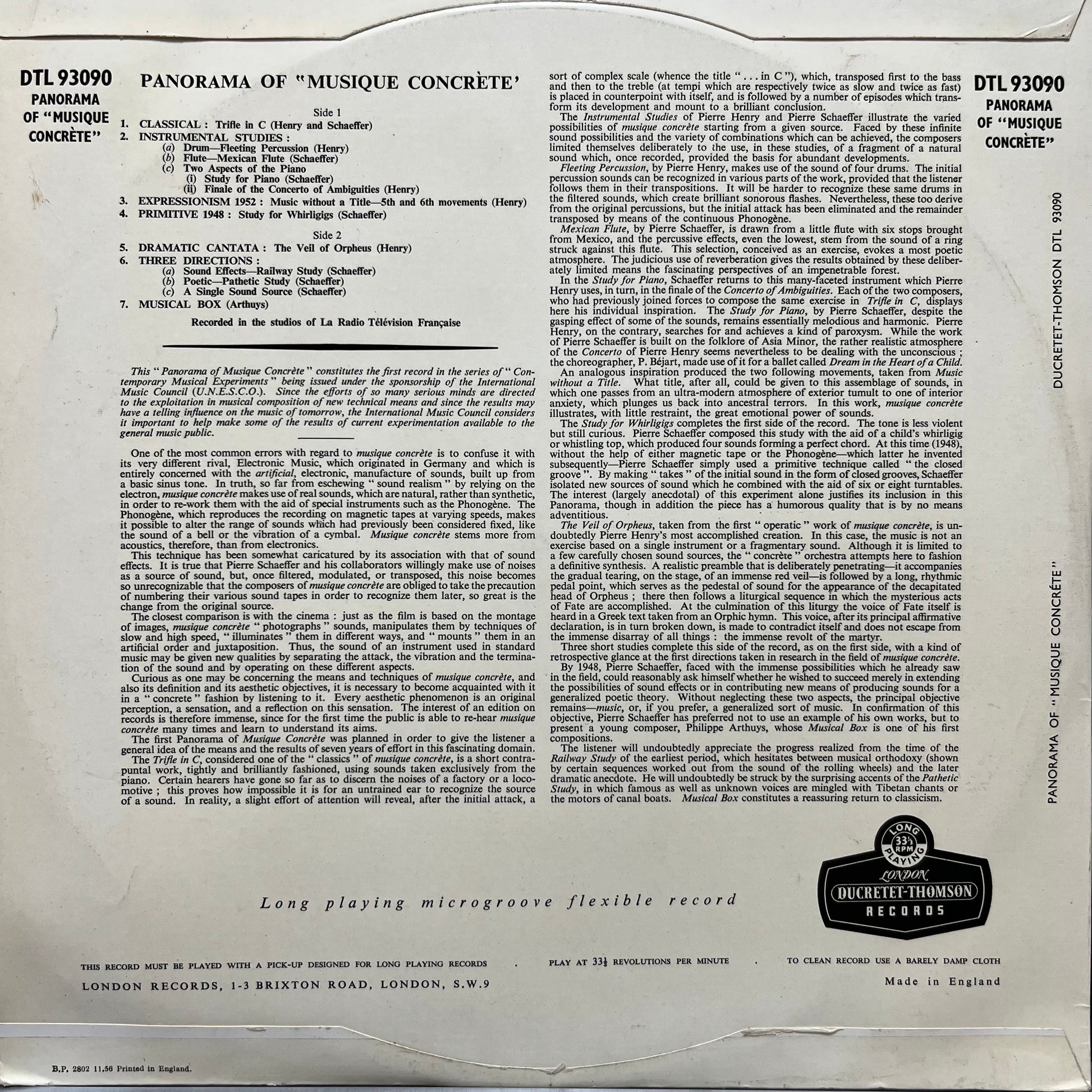 Henry, Schaeffer And Arthuys - Panorama Of Musique Concrete - Five Flags Records