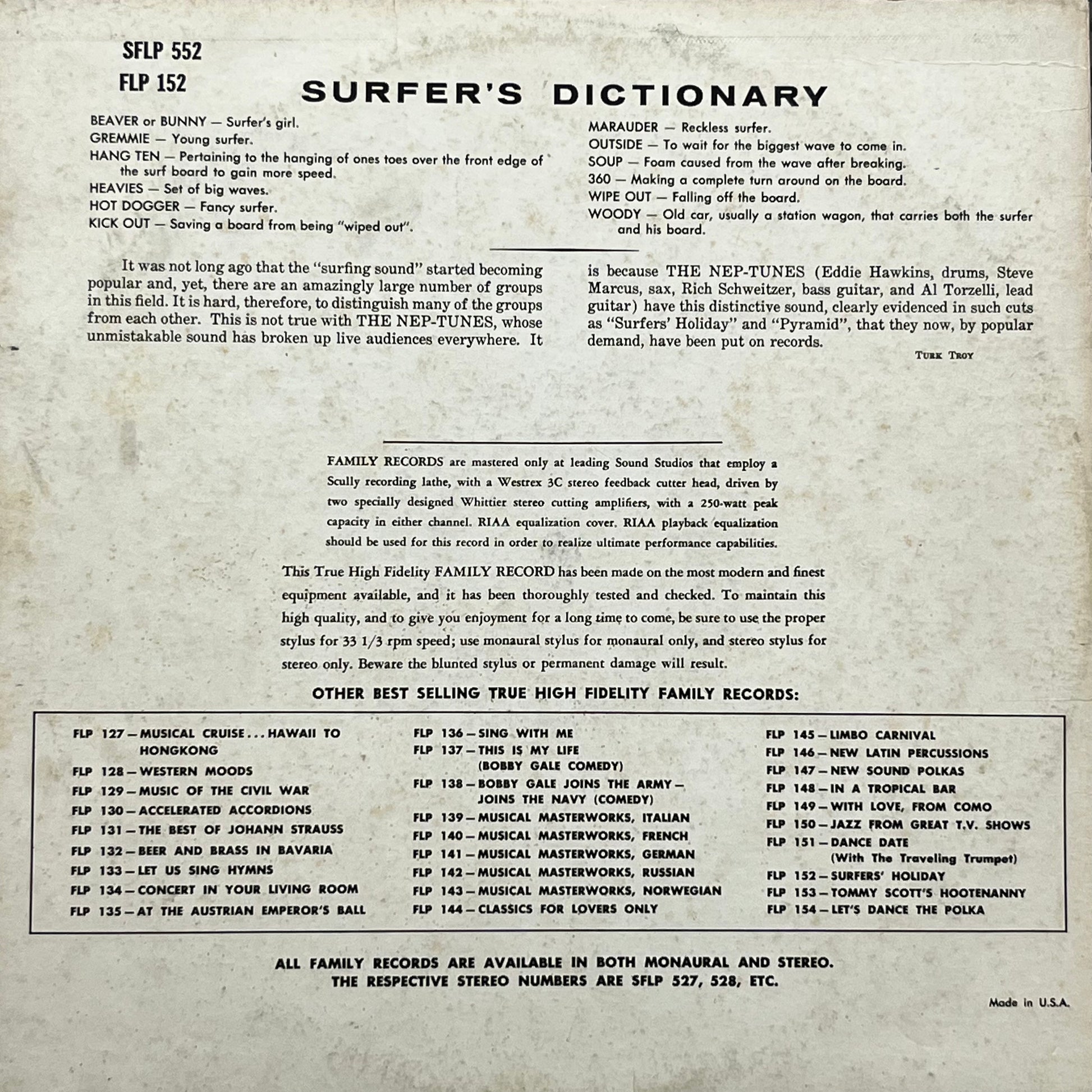 The Nep-tunes - Surfers' Holiday - Five Flags Records