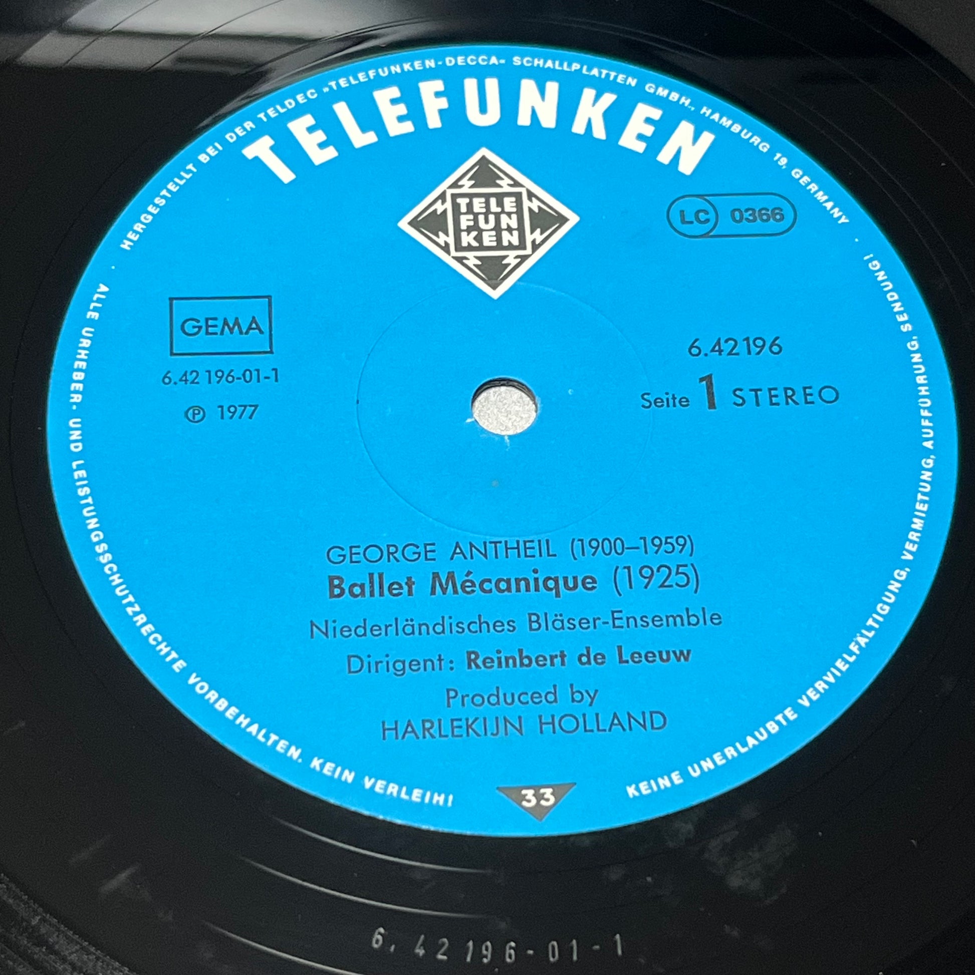George Antheil - Vera Beths, Reinbert de Leeuw, Niederländisches Bläser-Ensemble – Ballet Mécanique, A Jazz Symphony, Violin Sonatas No. 1 & 2 - Five Flags Records