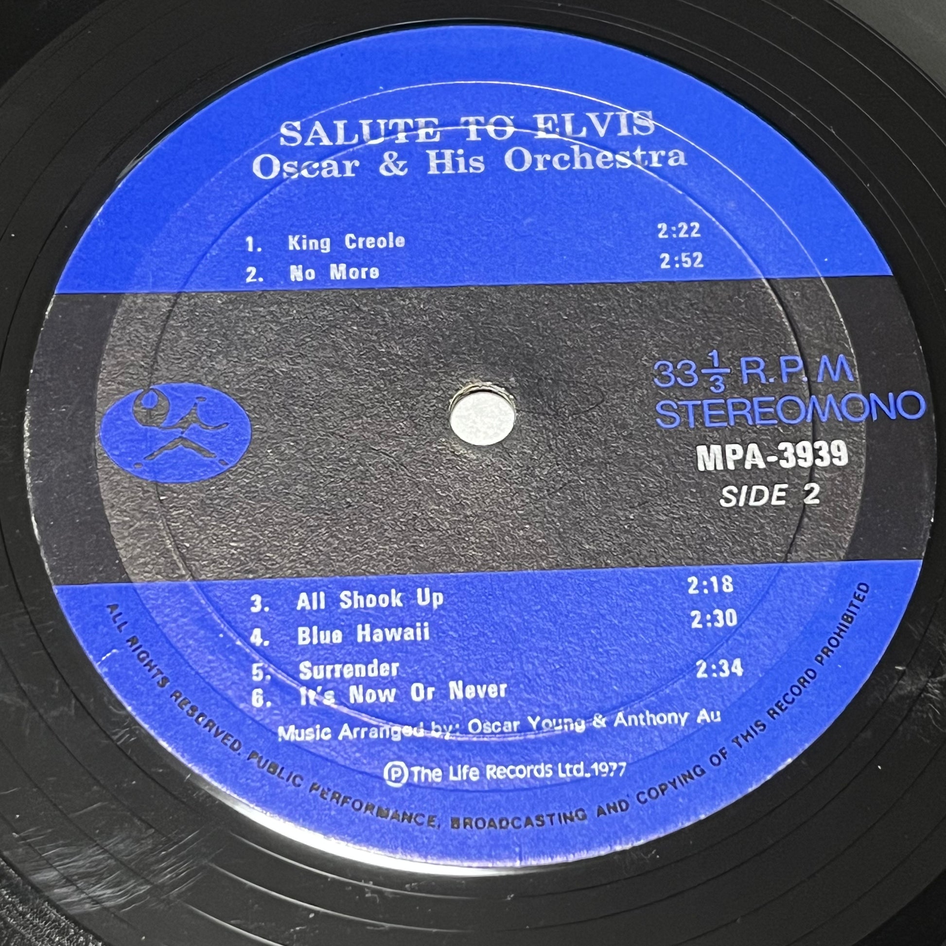 Oscar Young And His Orchestra - Salute To Elvis - Five Flags Records