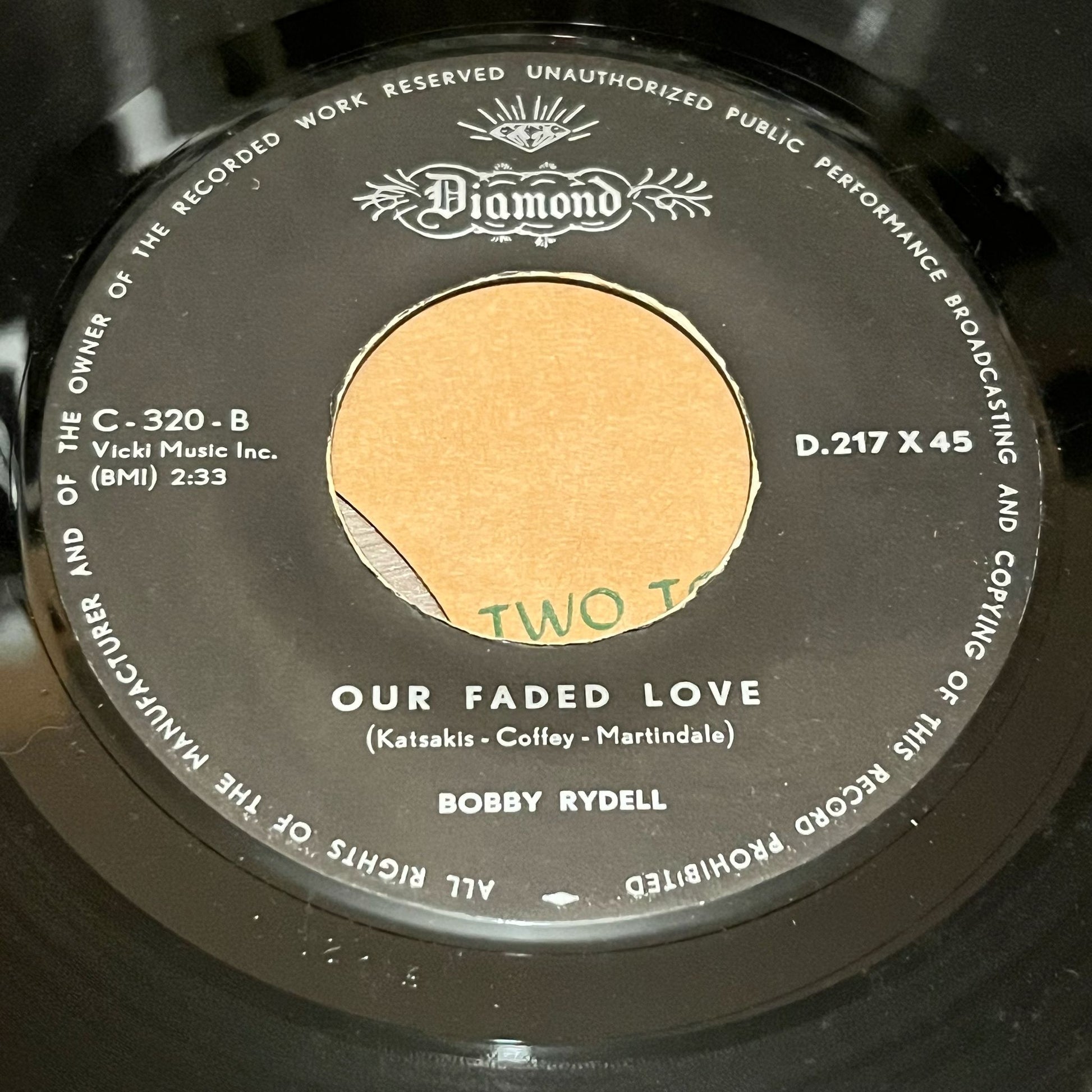Bobby Rydell - A World Without Love / Our Faded Love - Five Flags Records