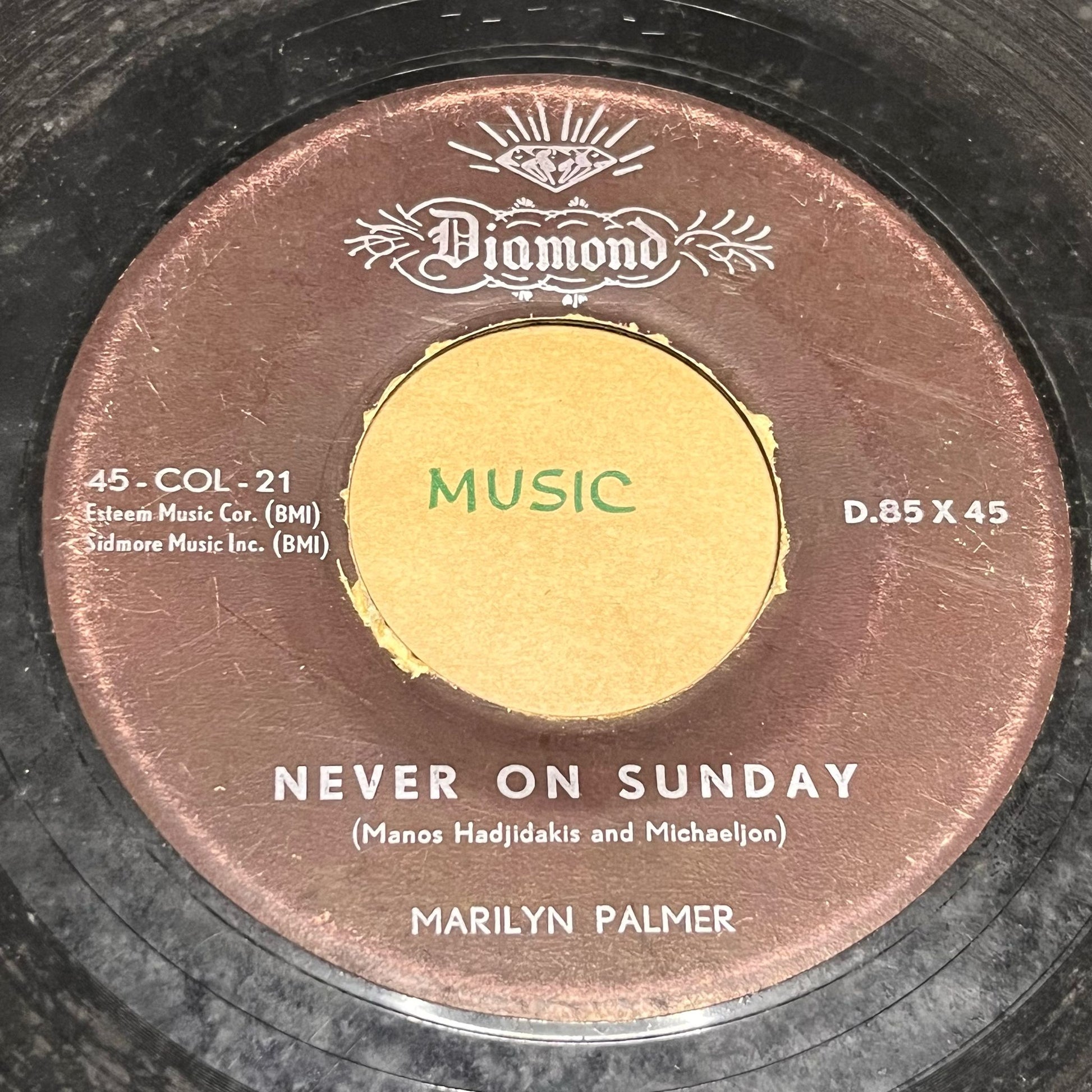 Marilyn Palmer - Kiss Me Honey Honey, Kiss Me / Never On Sunday - Five Flags Records