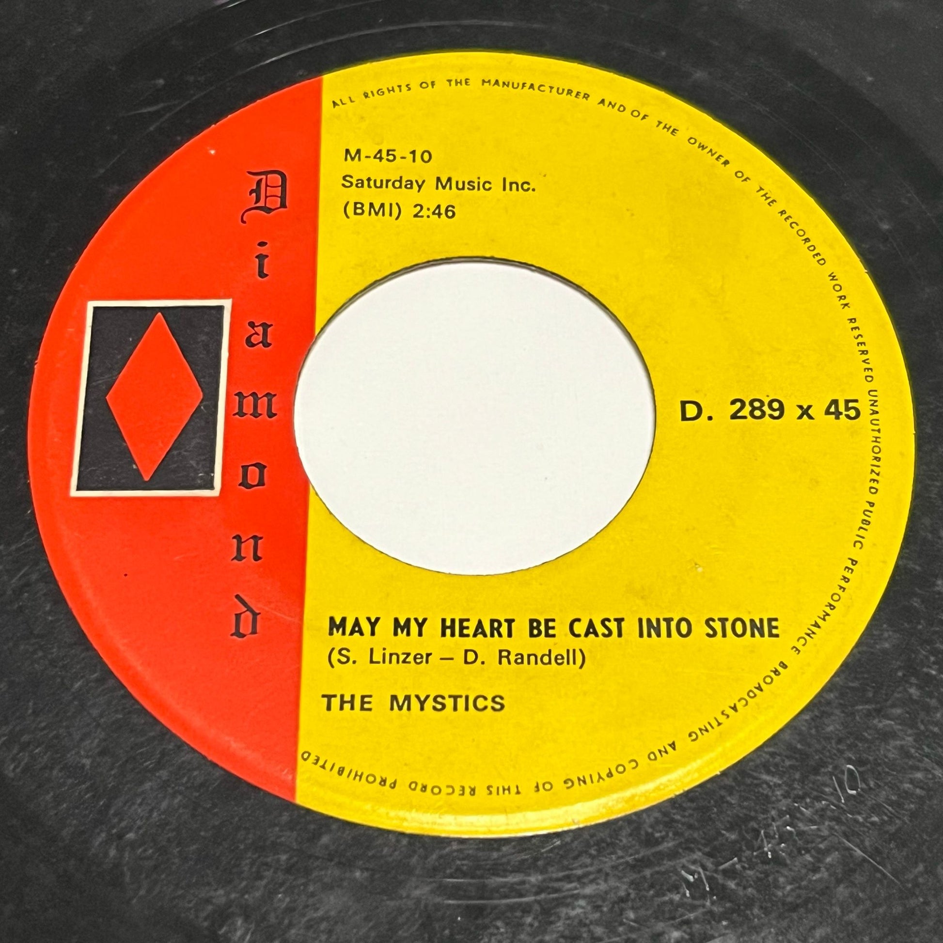 The Mystics - One Day / May My Heart Be Cast Into Stone - Five Flags Records