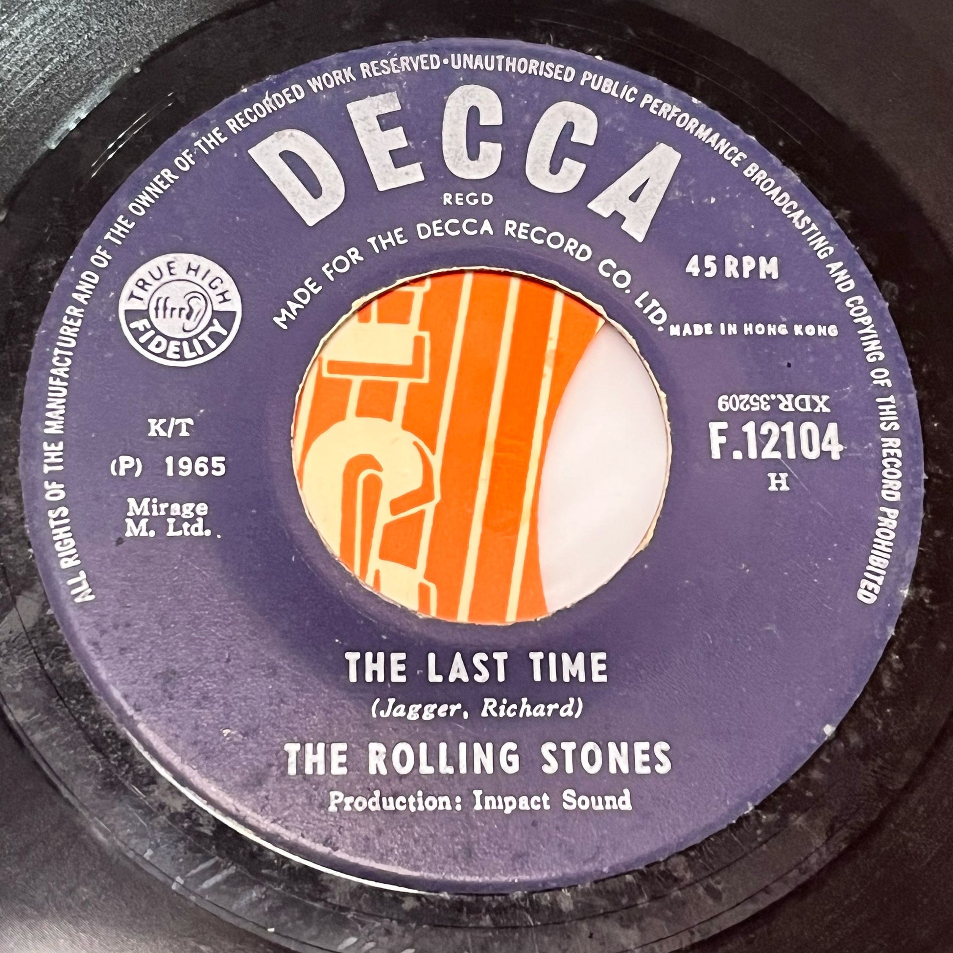 The Rolling Stones - The Last Time / Play With Fire - Five Flags Records