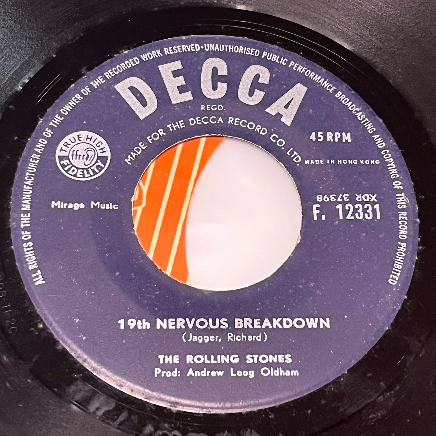 The Rolling Stones - As Tears Go By / 19th Nervous Breakdown - Five Flags Records
