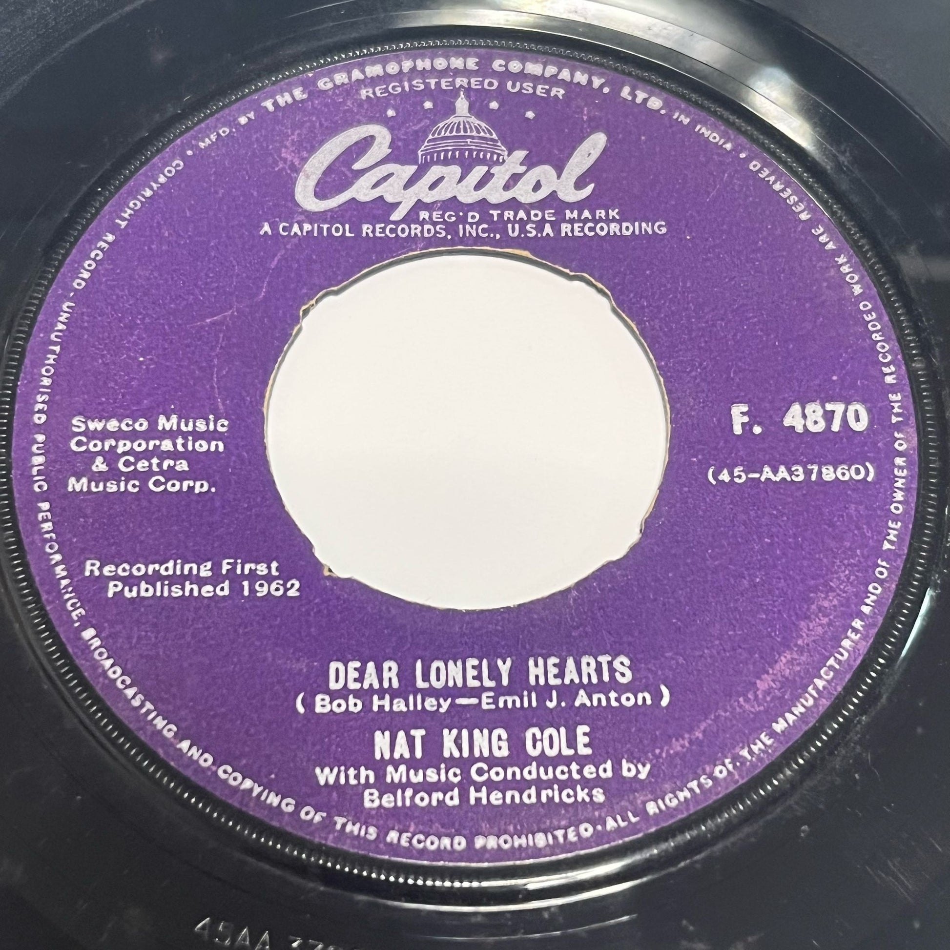 Nat King Cole - Dear Lonely Hearts / Who's Next In Line - Five Flags Records