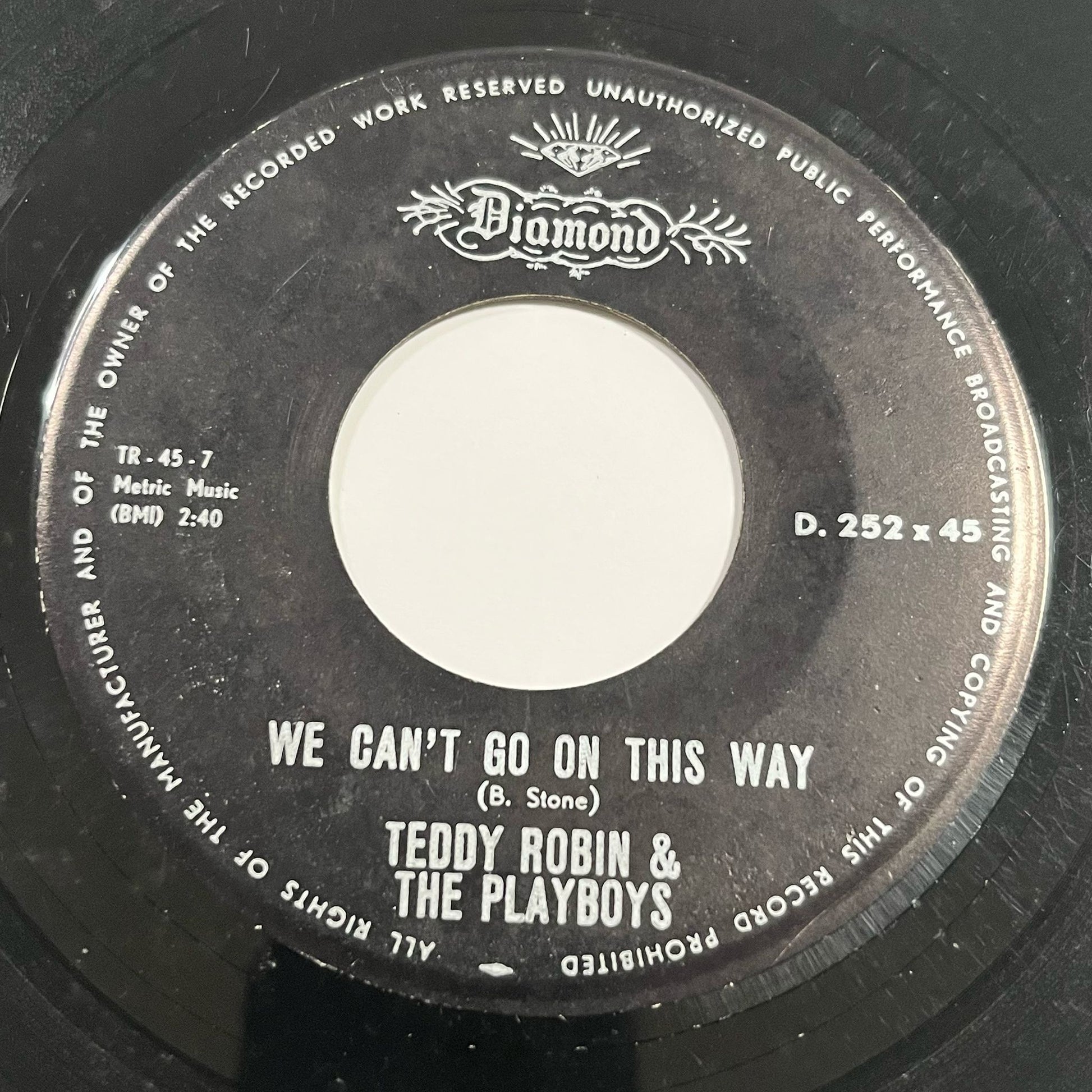 Teddy Robin & The Playboys - We Can't Go On This Way / Norman's Fancy (Theme From "Soundbeat") (2) - Five Flags Records