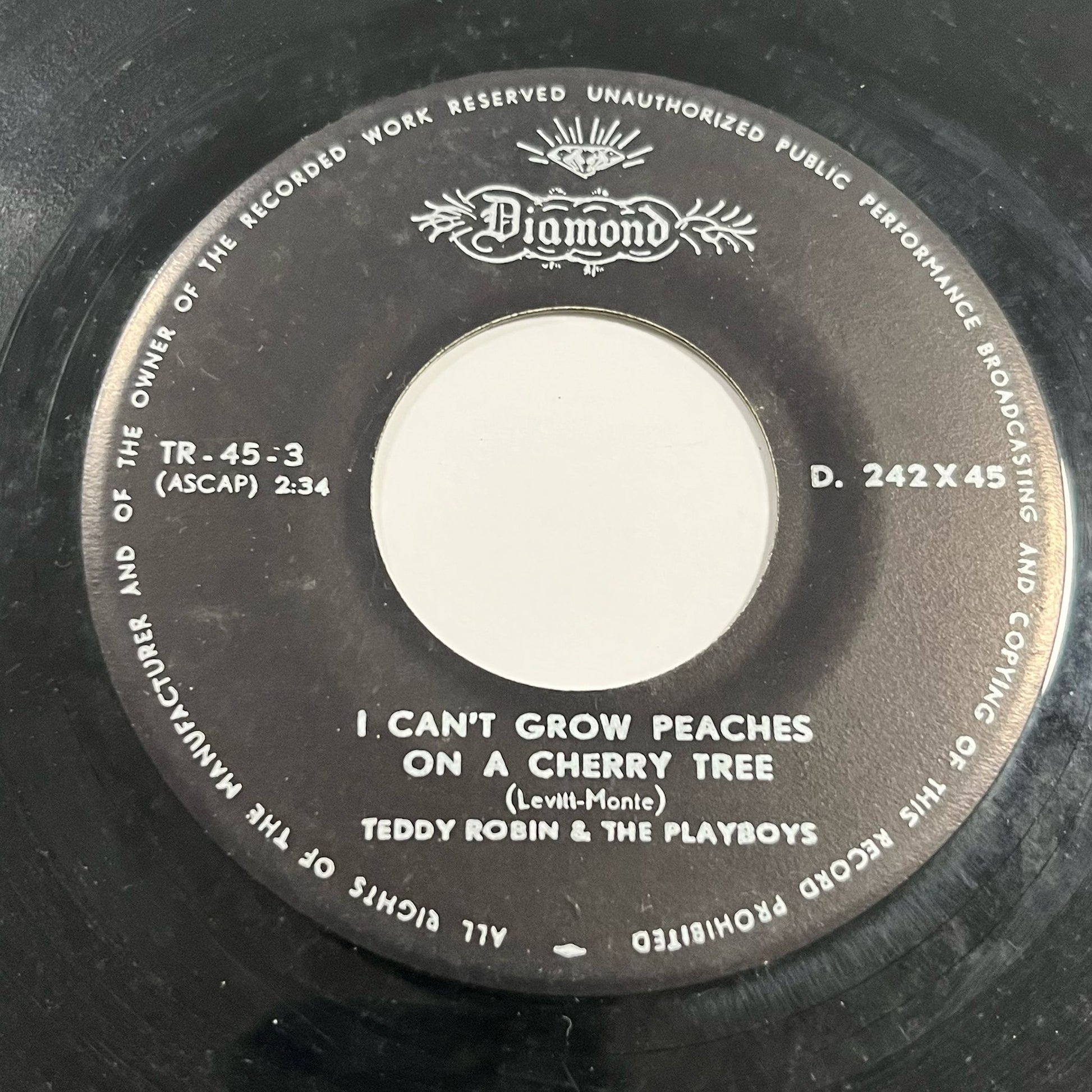 Teddy Robin & The Playboys - I Can't Grow Peaches On A Cherry Tree / Peter Rabbit - Five Flags Records