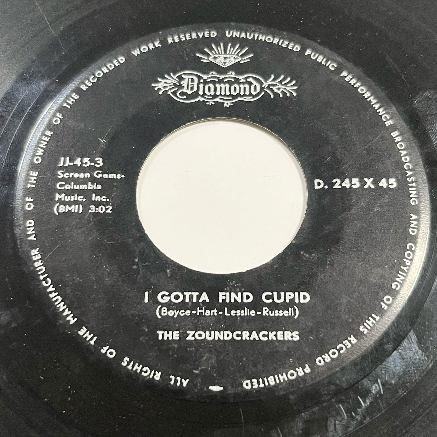 The Zoundcrackers - I Gotta Find Cupid / I Only Came To Say Goodbye - Five Flags Records
