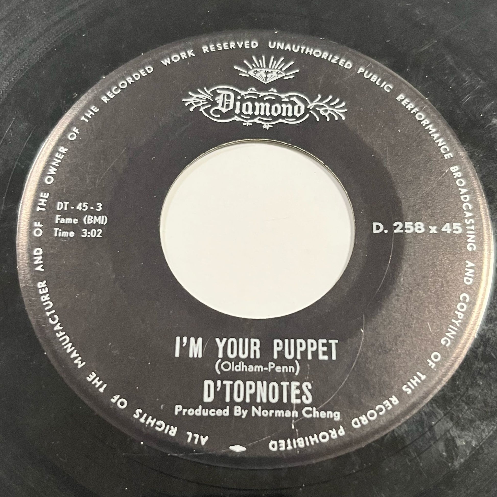 D 'Topnotes - I'm Your Puppet / We'll Be Together - Five Flags Records