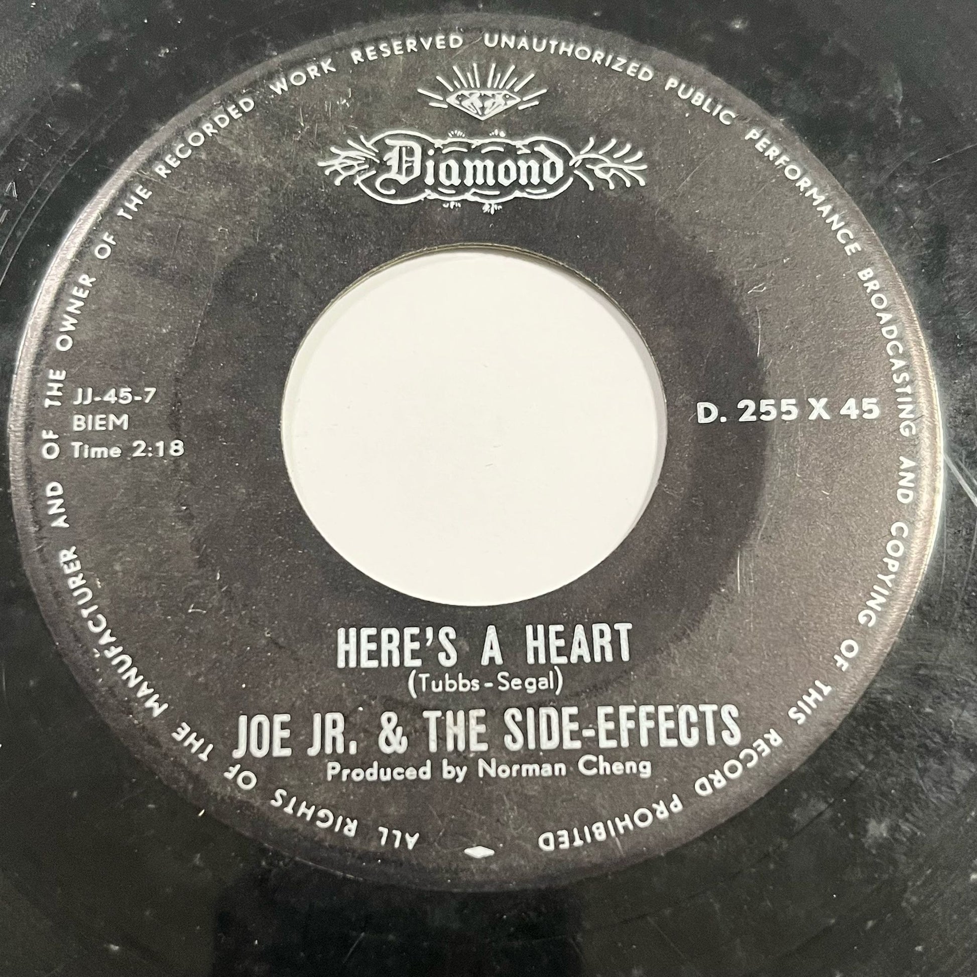 Joe Jr & The Side-effects - Here's A Heart / So Much In Love With You - Five Flags Records