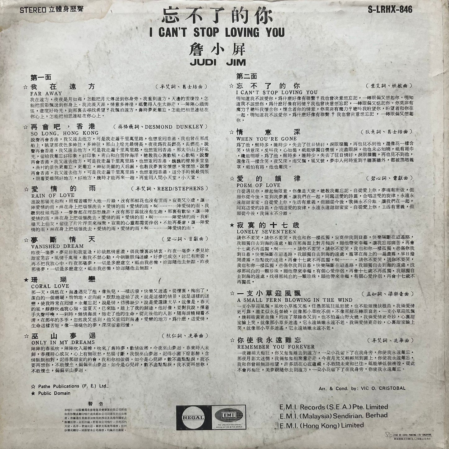 Judi Jim 詹小屏 - I Can't Stop Loving You 忘不了的你