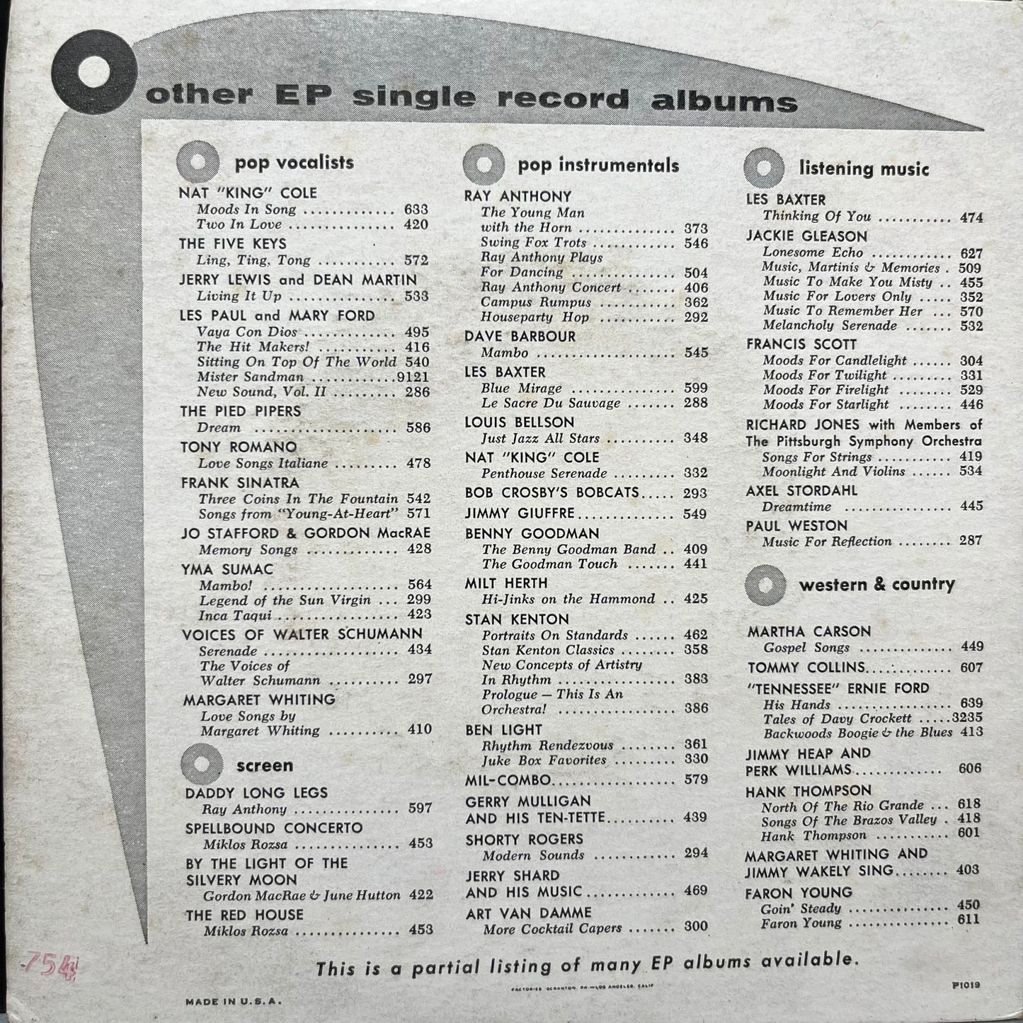 Ray Anthony - The Longest Walk / Learnin' The Blues / Moments To Remember / Autumn Leaves